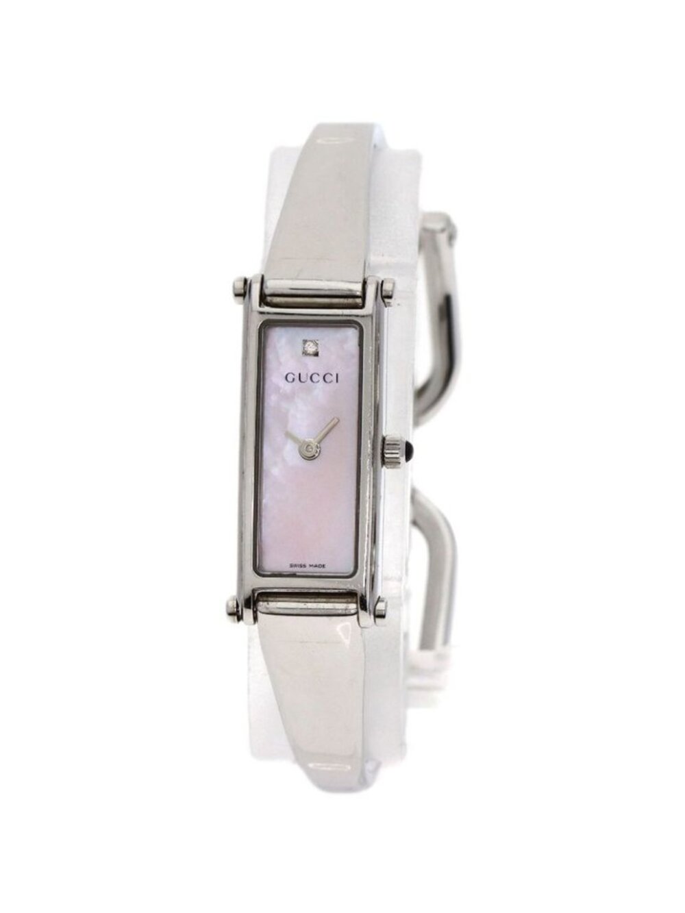 Gucci Square Face Diamond Watch SS - Picture 1 of 15